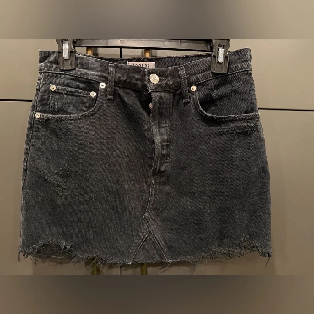 Agolde Quinn High Rise Mini Skirt Womens Size 27